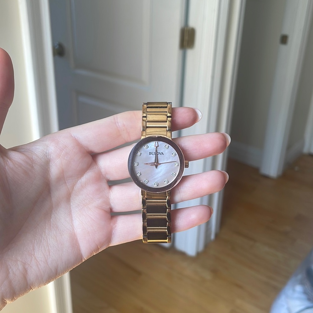 Bulova Womens Watch- Rose Gold and Diamonds